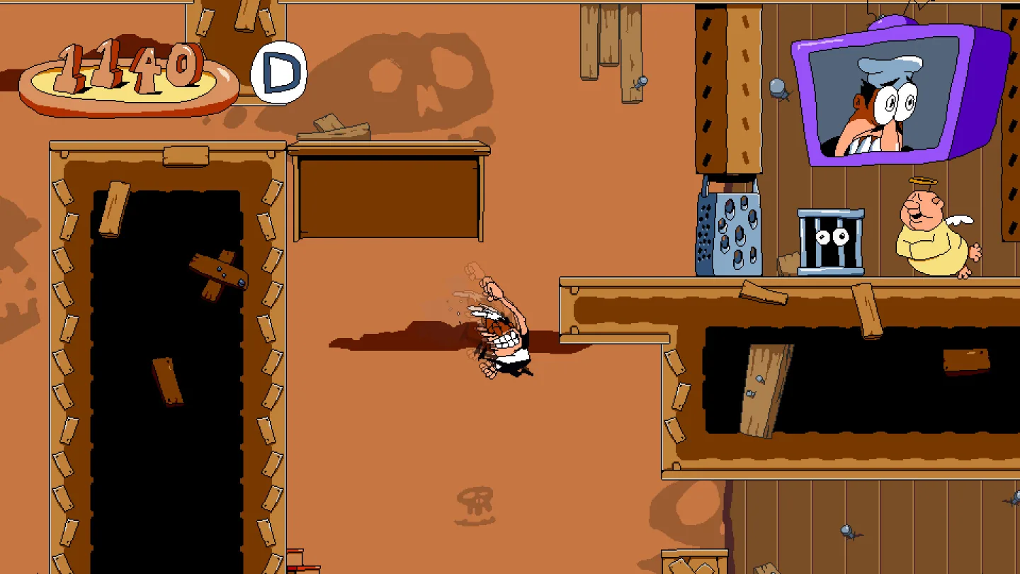 Pizza Tower cartoon platforming gameplay screenshot